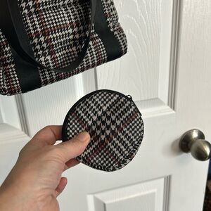 Houndstooth Tote Bag with Coin Pouch